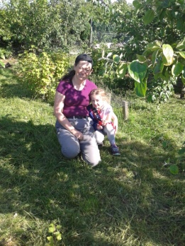 With Alice, in the orchard